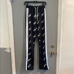 MISSGUIDED x PLAYBOY Black and White Track Pants 4